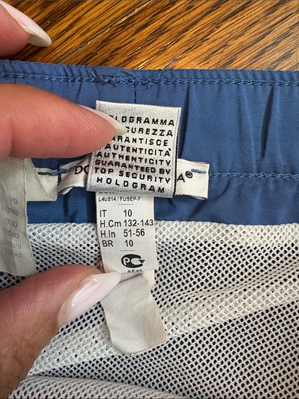 Dolce & Gabbana Blue and White Mesh-Lined Swim Shorts